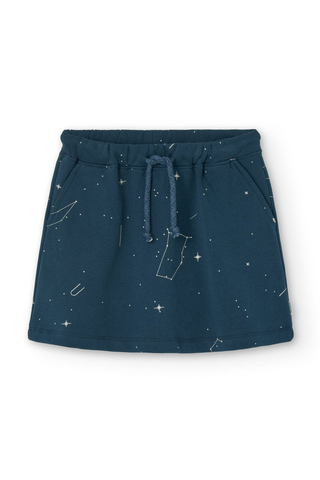 Kids' Gaya Short Flared Skirt Blue Constellations