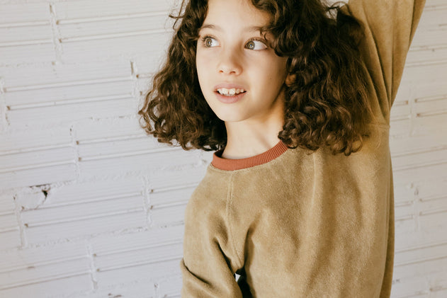 Kids' Ginger Sweatshirt Raglan Sleeve Beige
