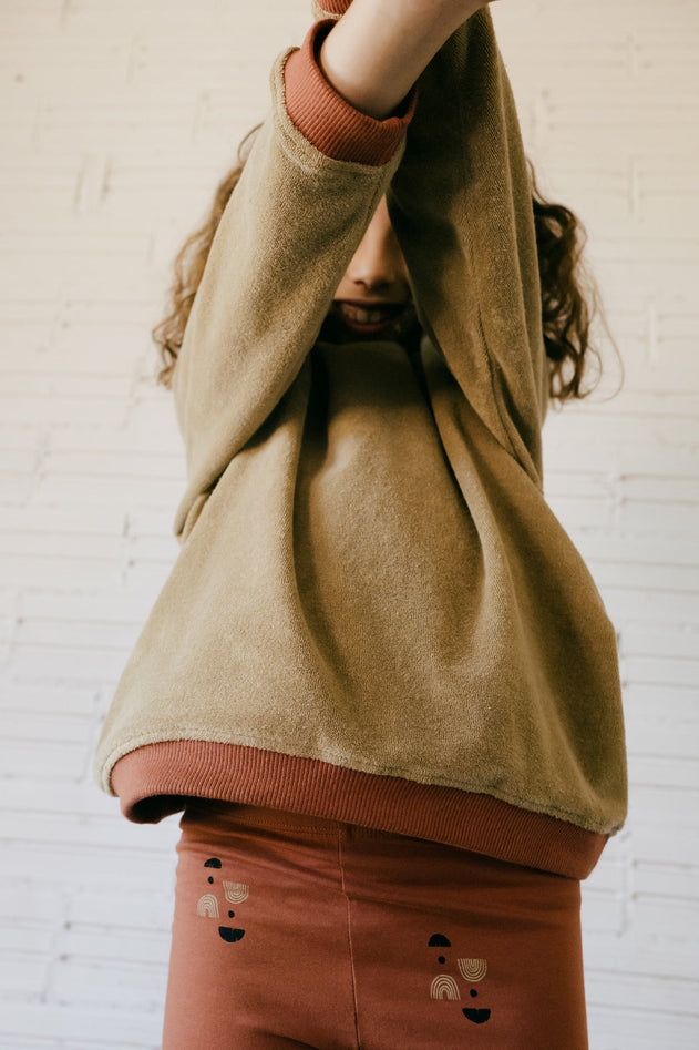 Kids' Ginger Sweatshirt Raglan Sleeve Beige