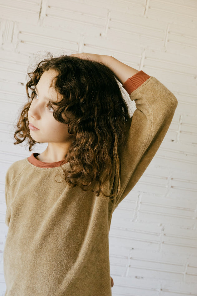Kids' Ginger Sweatshirt Raglan Sleeve Beige