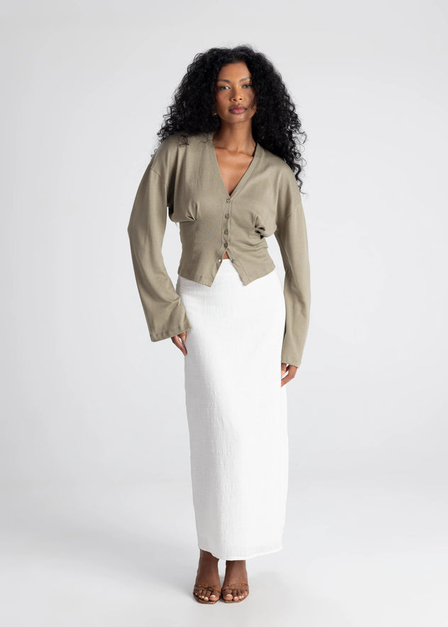 Margherita Cotton Skirt White