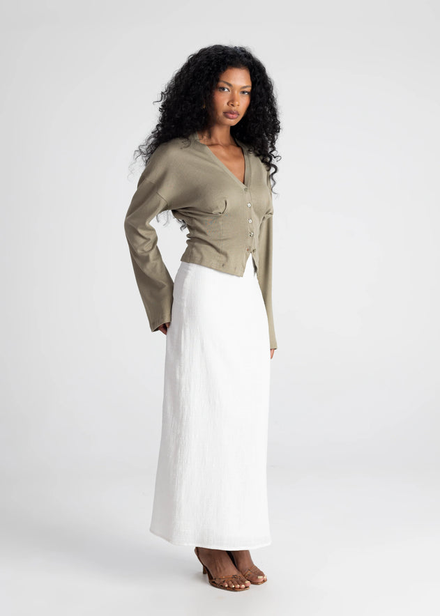Margherita Cotton Skirt White