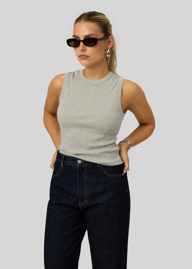 Kurt High-Neck Tank Top Black