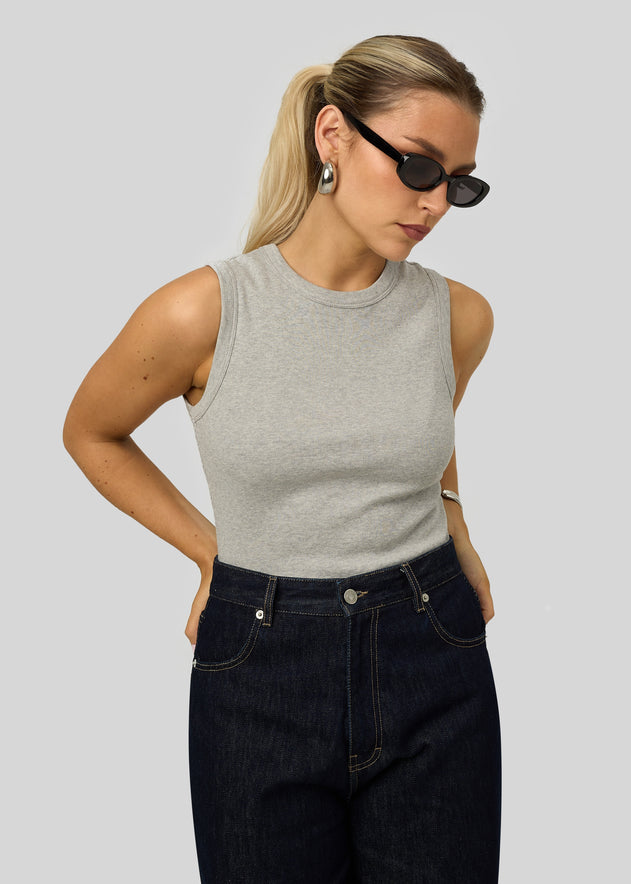 Kurt High-Neck Tank Top Black