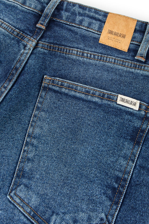 Gueda Momfit Denim Trousers Washed Blue