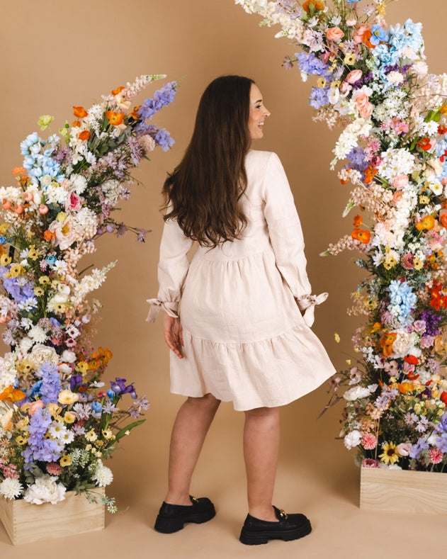 Hailey Dress Sandshell Beige - IVALO.COM