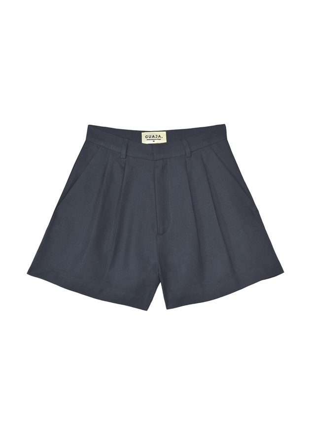 Hannah Linen Shorts Navy Blue