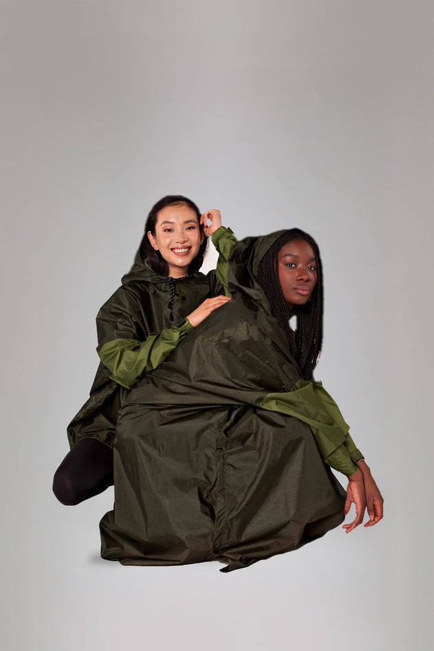 Herringbone Rain Poncho