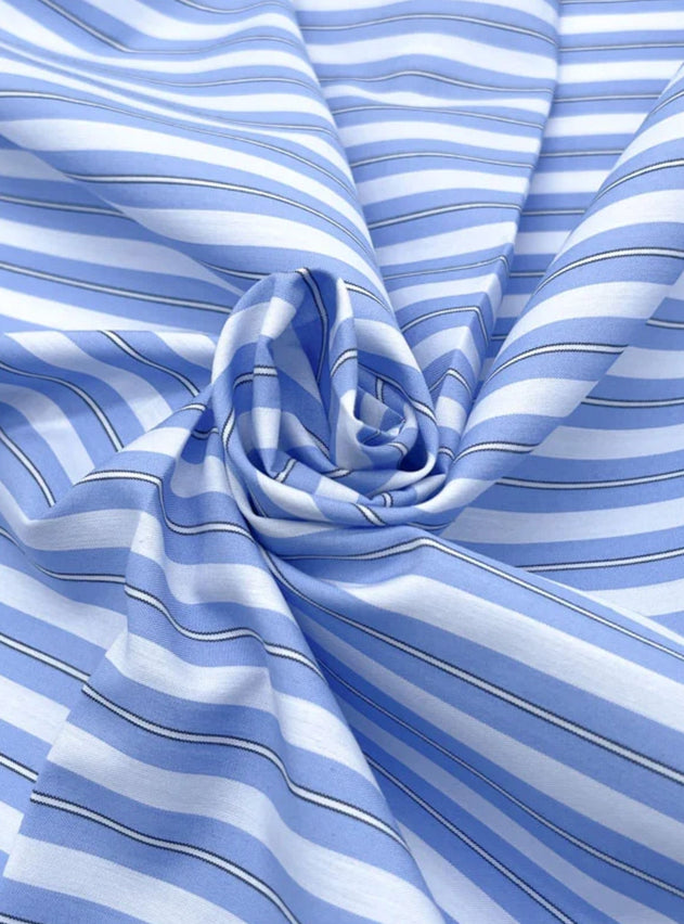 Cropped Oldies Shirt Blue Striped