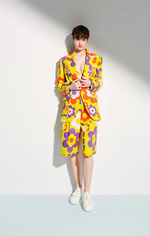 Fleurette Shorts Space Flowers Yellow