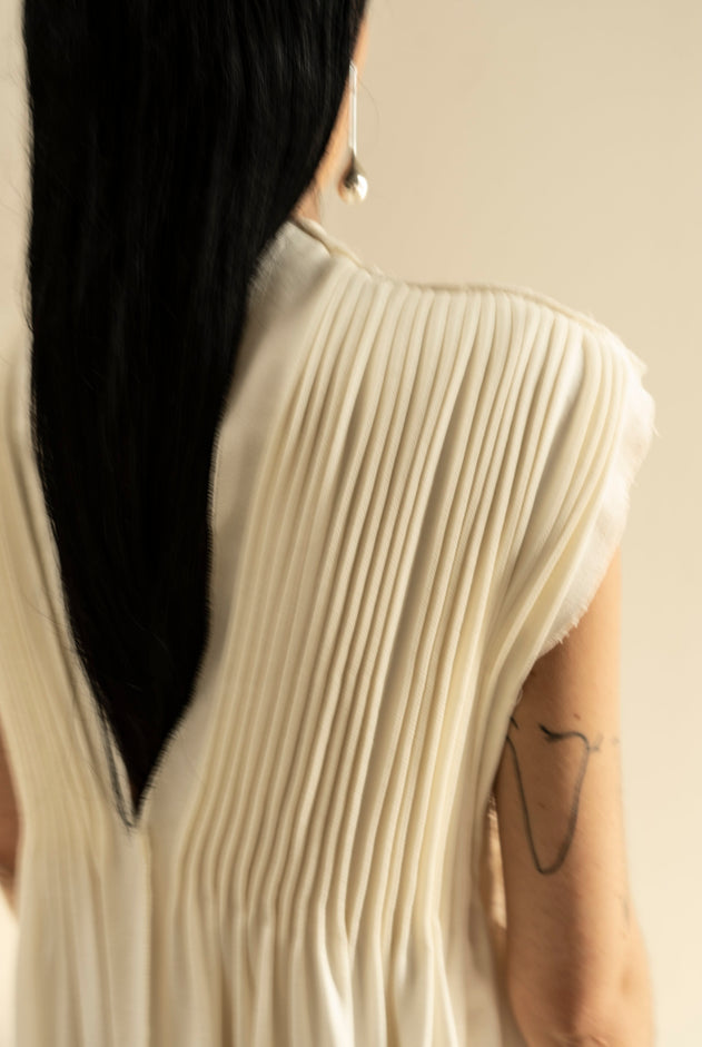 Kramatorsk Cream Cold Wool Dress
