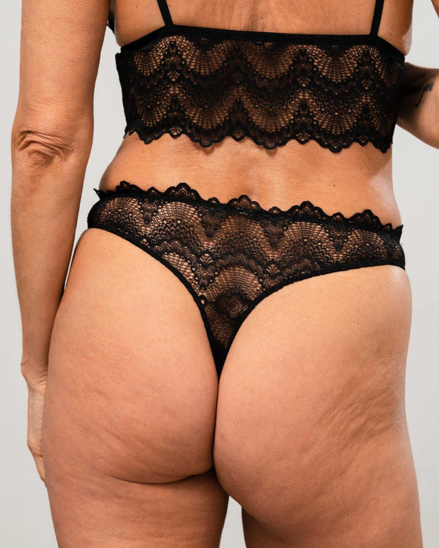 Lace Thong 3-Pack Black