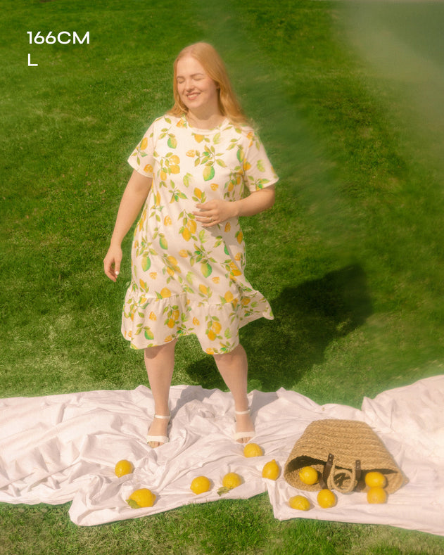 Layered Midi Dress Limone Yellow