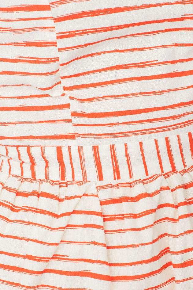 Moira V-Back Dress Red Stripes