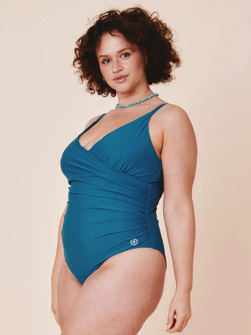 Medewi Draped Swimsuit Teal