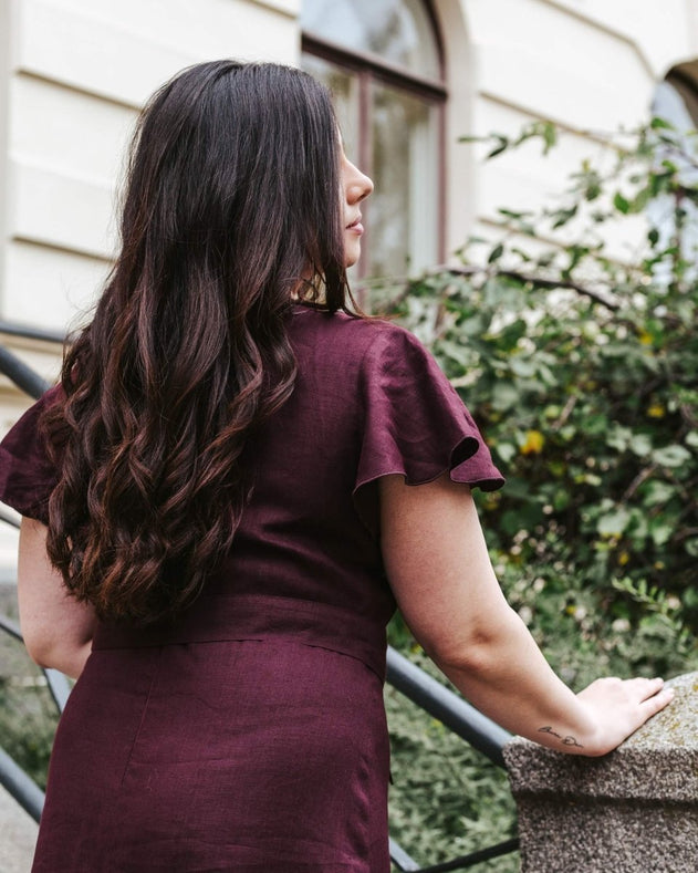 Annika Dress Merlot Red - IVALO.COM