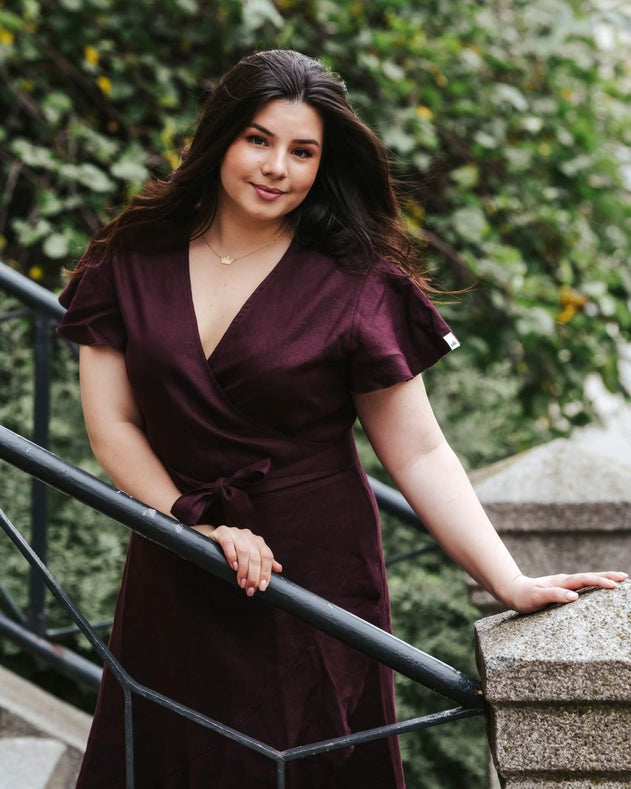 Annika Dress Merlot Red - IVALO.COM