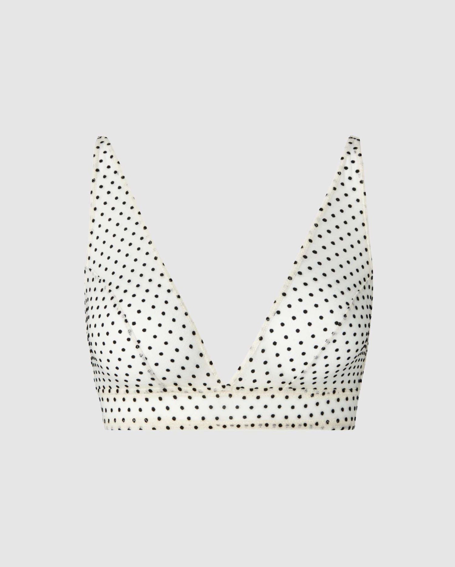 Mesh Plunge Bralette Polka Dots