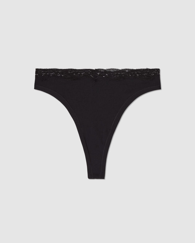 Micro Lace Thong 3-Pack Black & Candy Pink