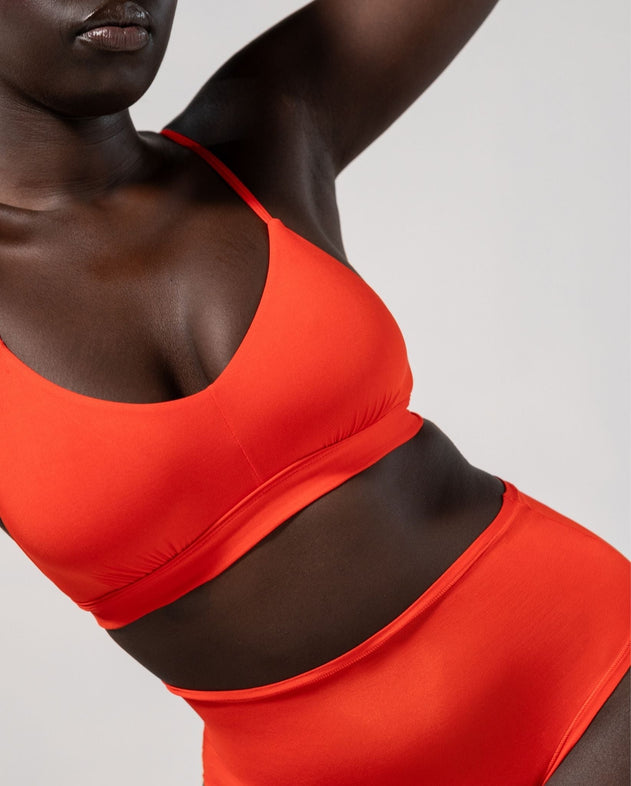 Micro Scoop Bralette Fiery Red