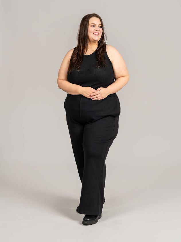 Toive Ribbed Top Black