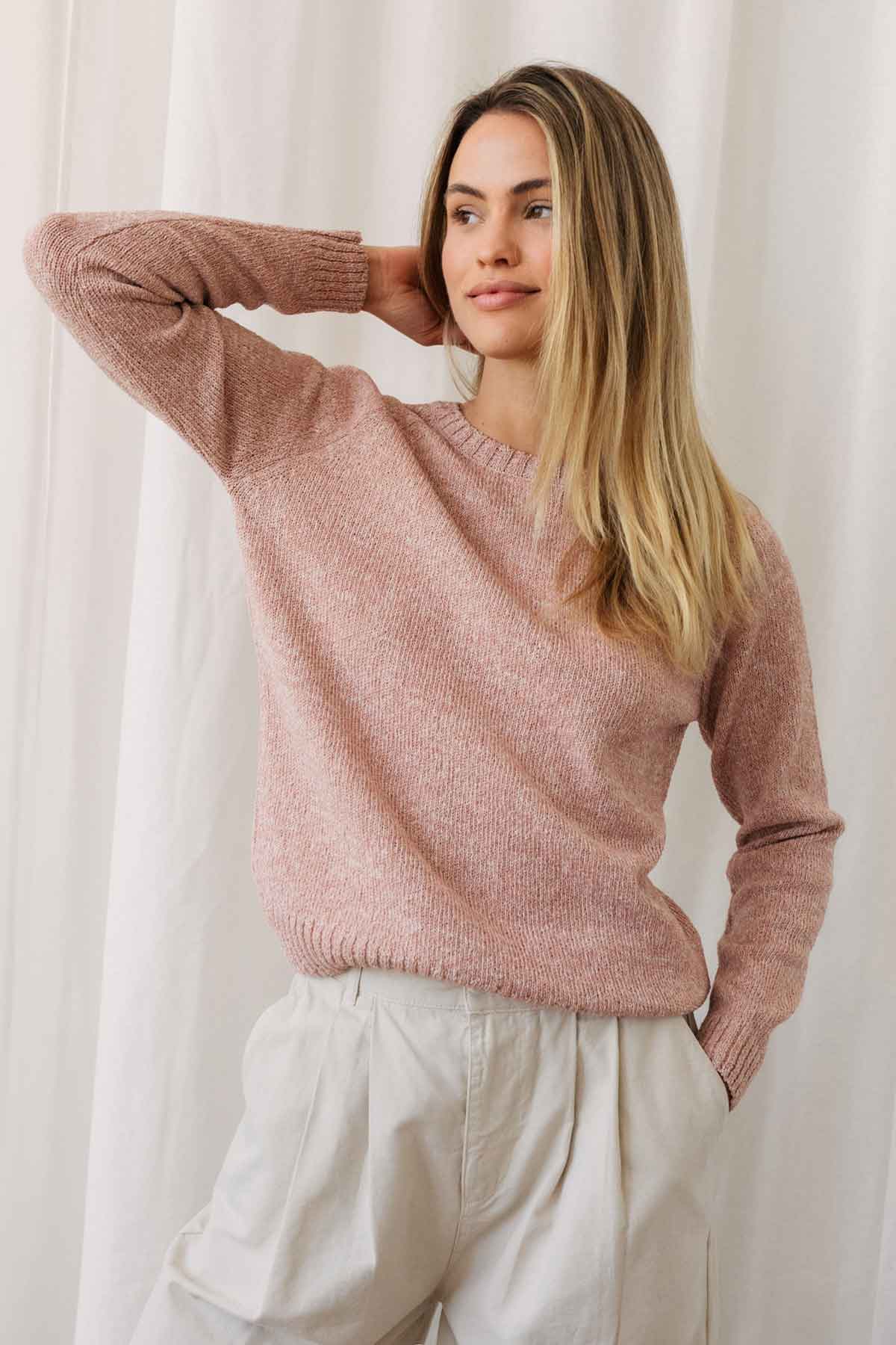 Muuido Knitted Sweater Pale Pink - IVALO.COM