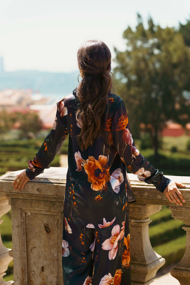 Chloe Button-Up Shirt Coppe Flower