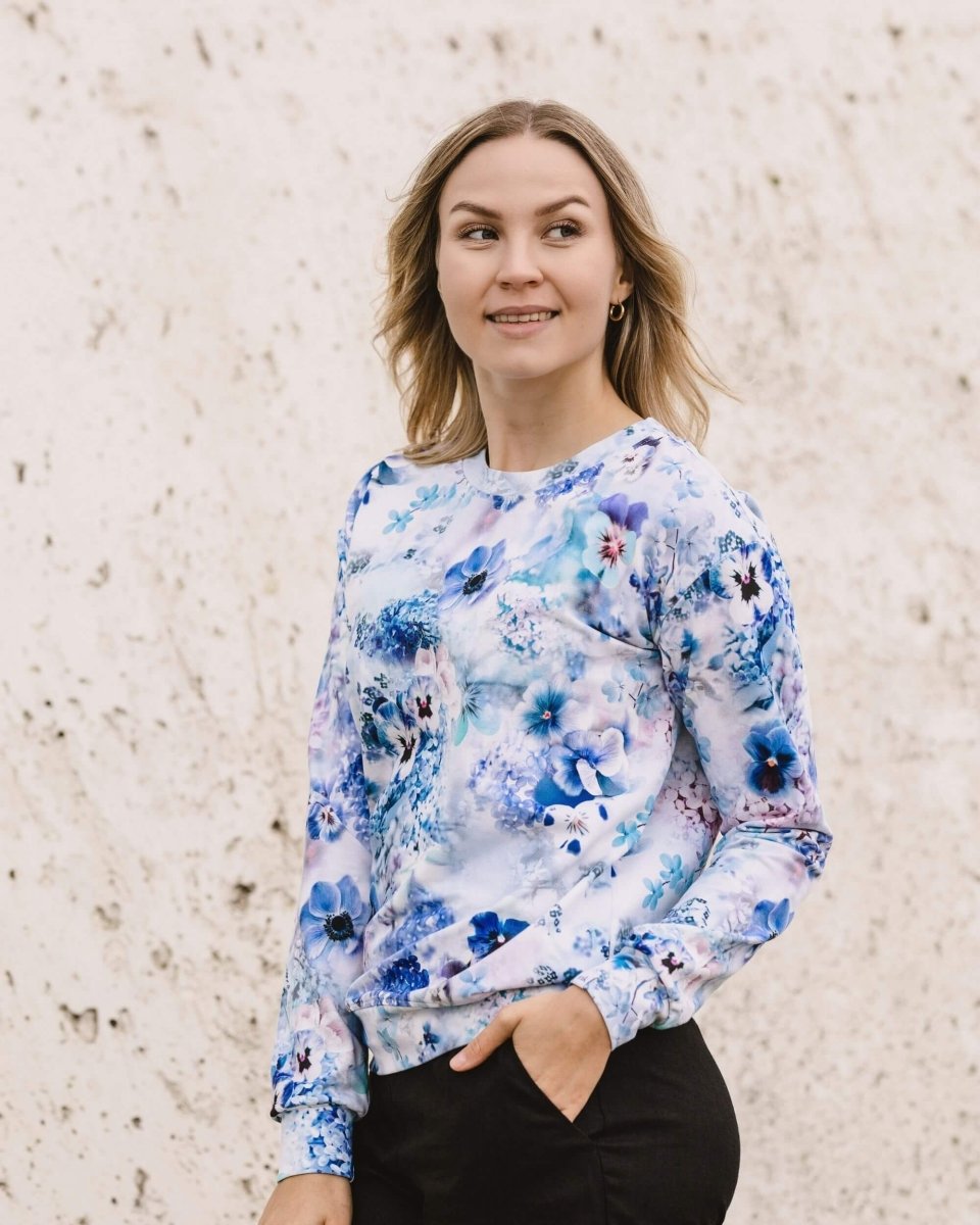 Casual Chic Print Shirt Lush Blue - IVALO.COM