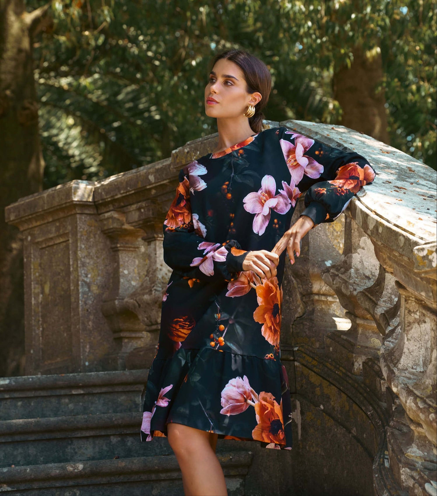 Poppy Dress Copper Flower