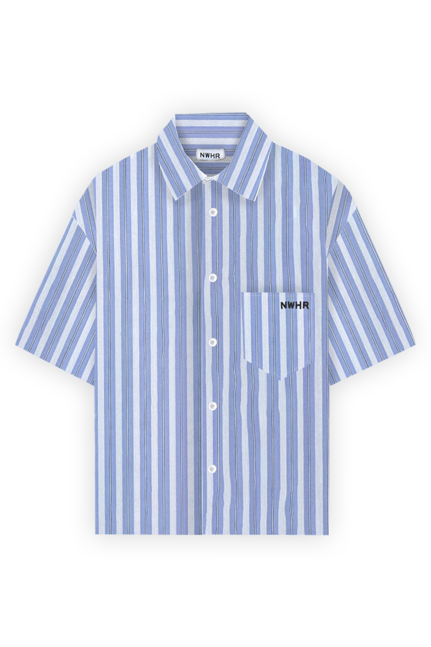 Cropped Oldies Shirt Blue Striped