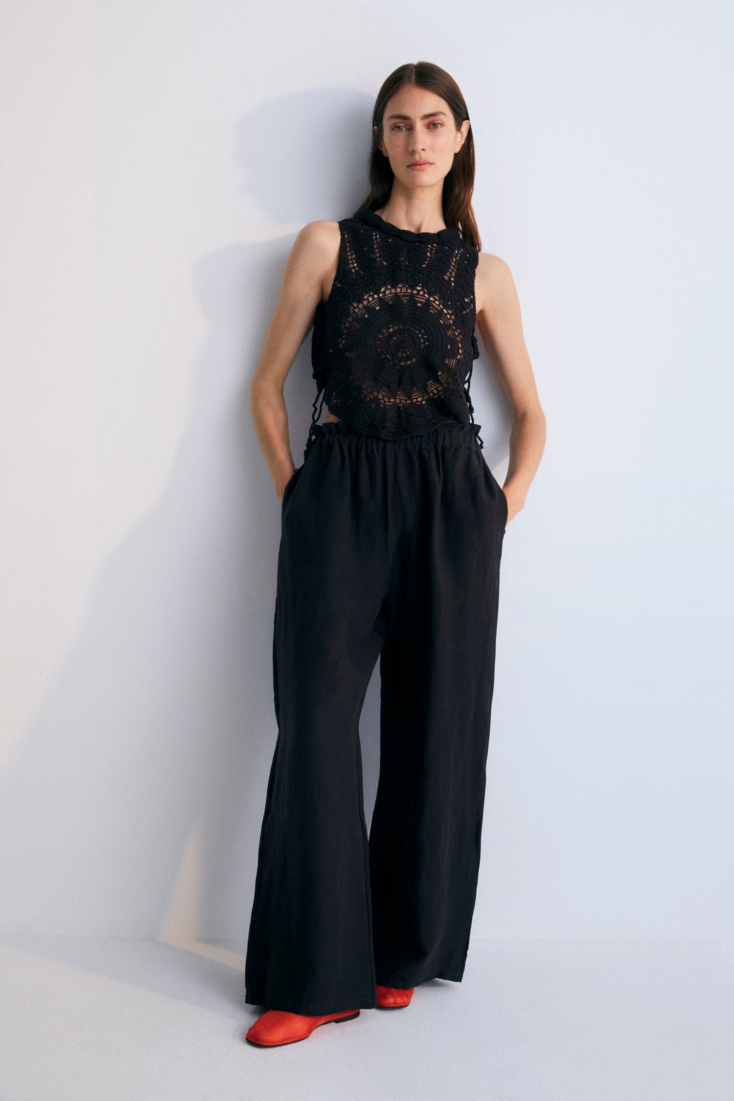 Women's Olimpia Crochet Top Black