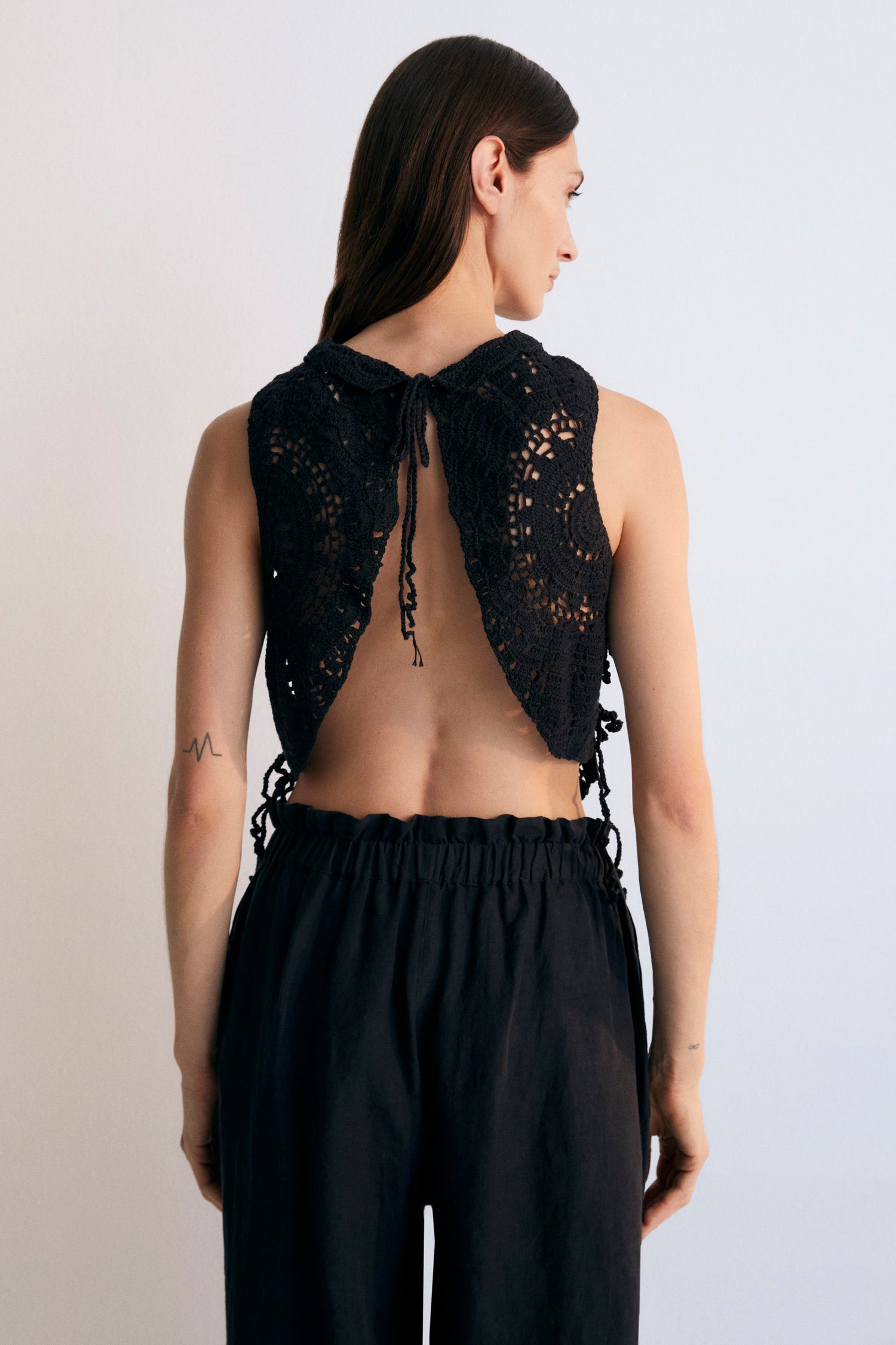 Women's Olimpia Crochet Top Black
