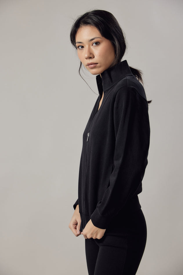 Women's High Neck Zip Up Sweatshirt