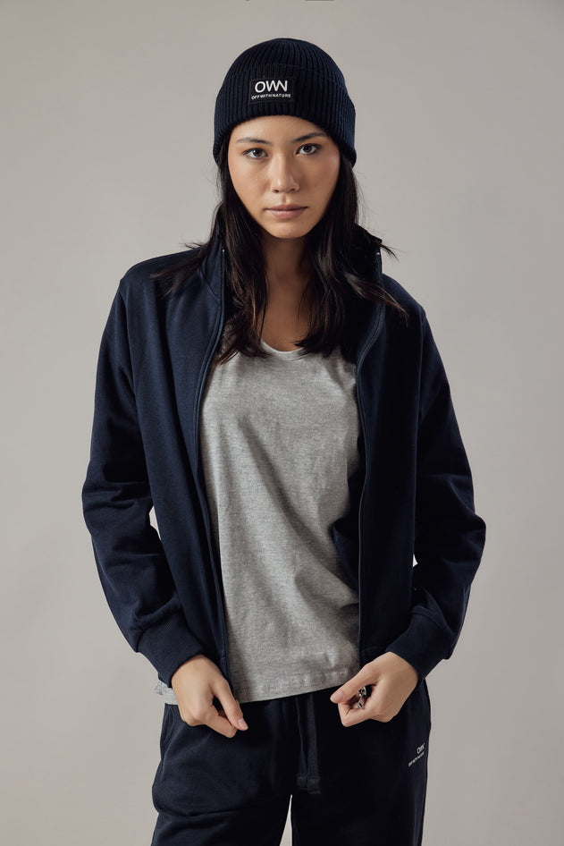 Women's Sweatshirt With A Zipper Grey