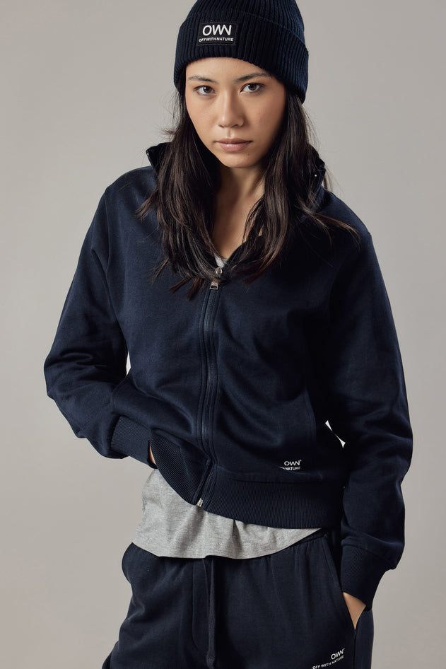 Women's Sweatshirt With A Zipper Grey