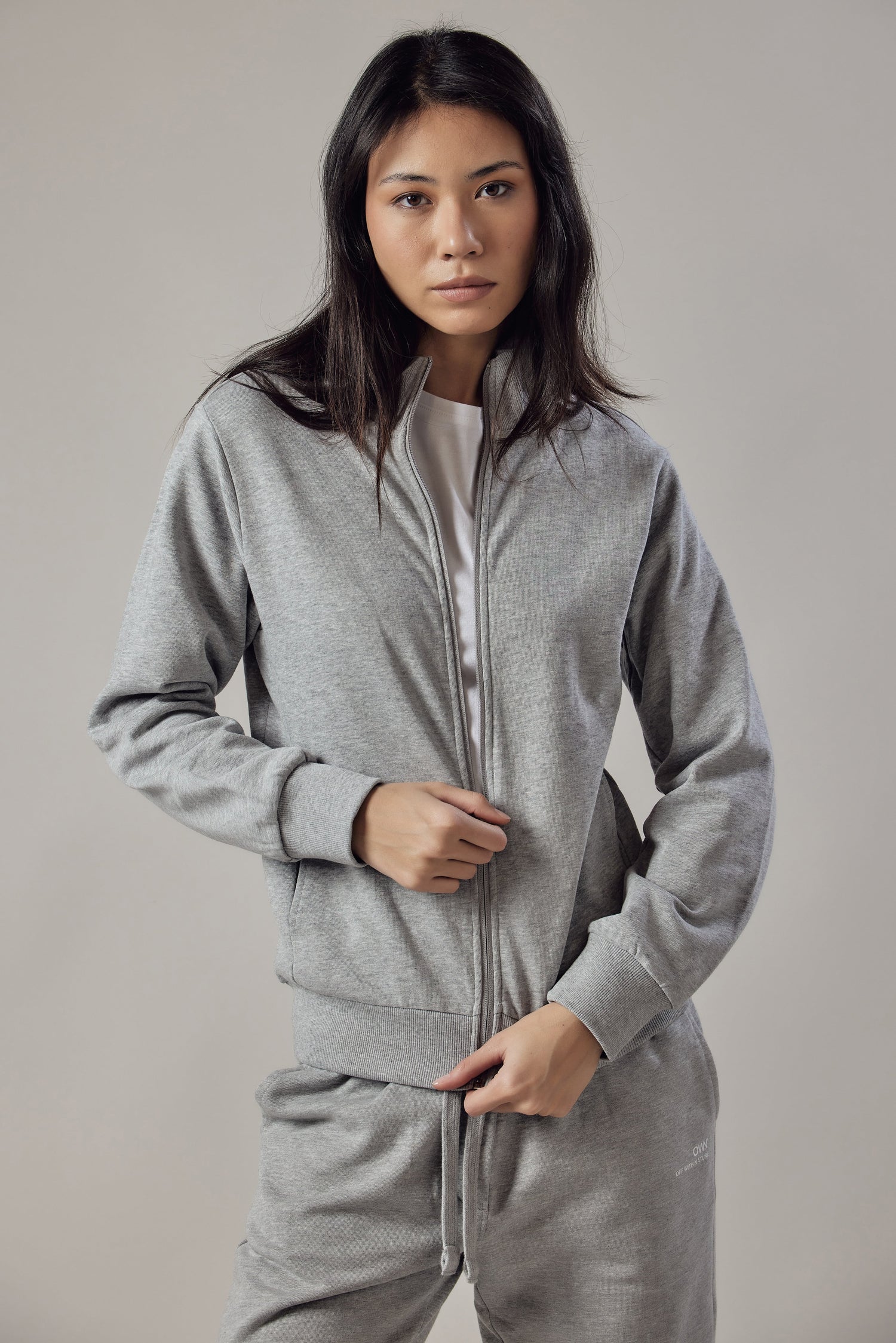 Women's High Neck Zip Up Sweatshirt