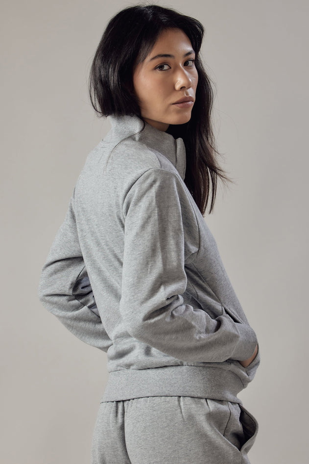 Women's High Neck Zip Up Sweatshirt