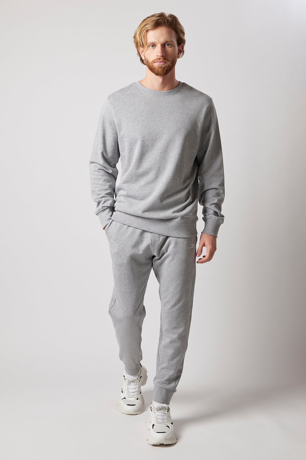 Men's Crewneck Sweatsuit Set Black