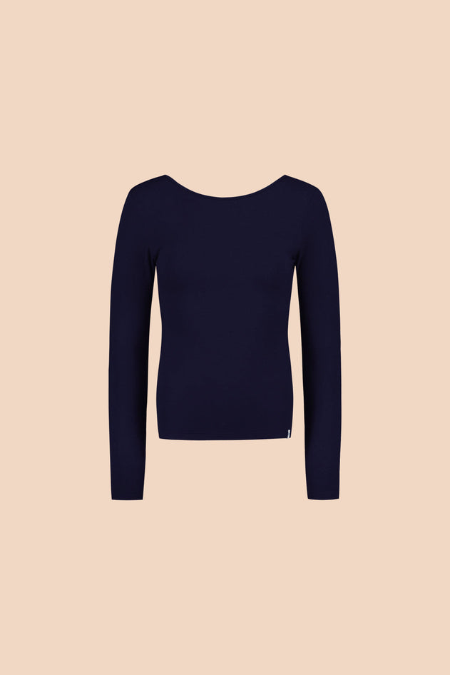 Scoop Back Top Dark Blue