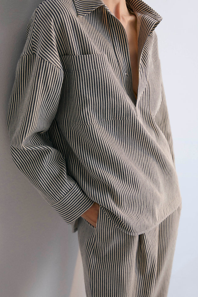 Women's Pergamo Shirt Grey Striped