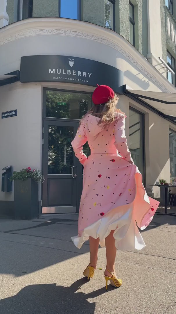 Fit and Flare Raincoat with A-Line Hem Cotton Candy Pink