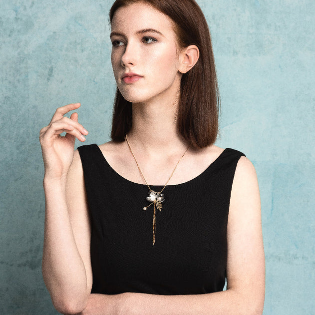 Jasmine Triple Flower Drop Necklace