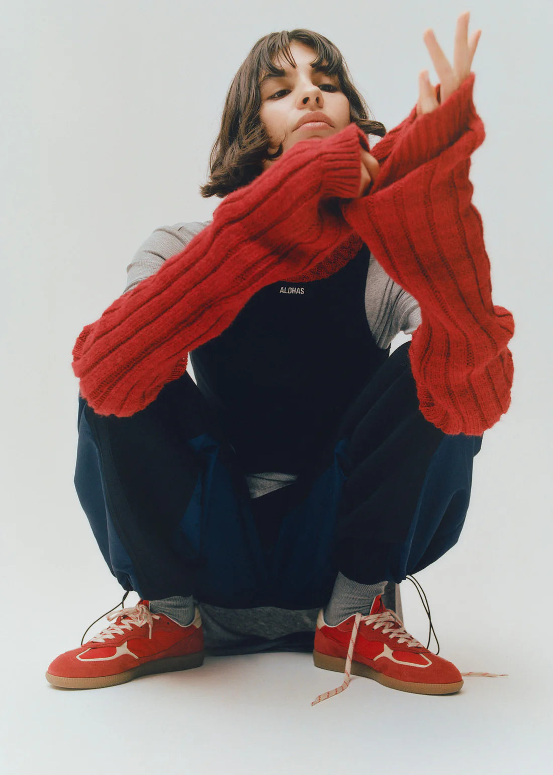 Tb.490 Rife Leather Sneakers Sheen Red