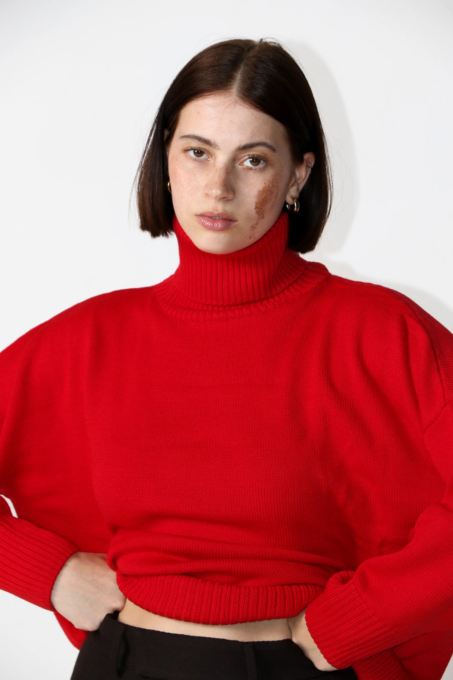 Heavy Roll Neck Red