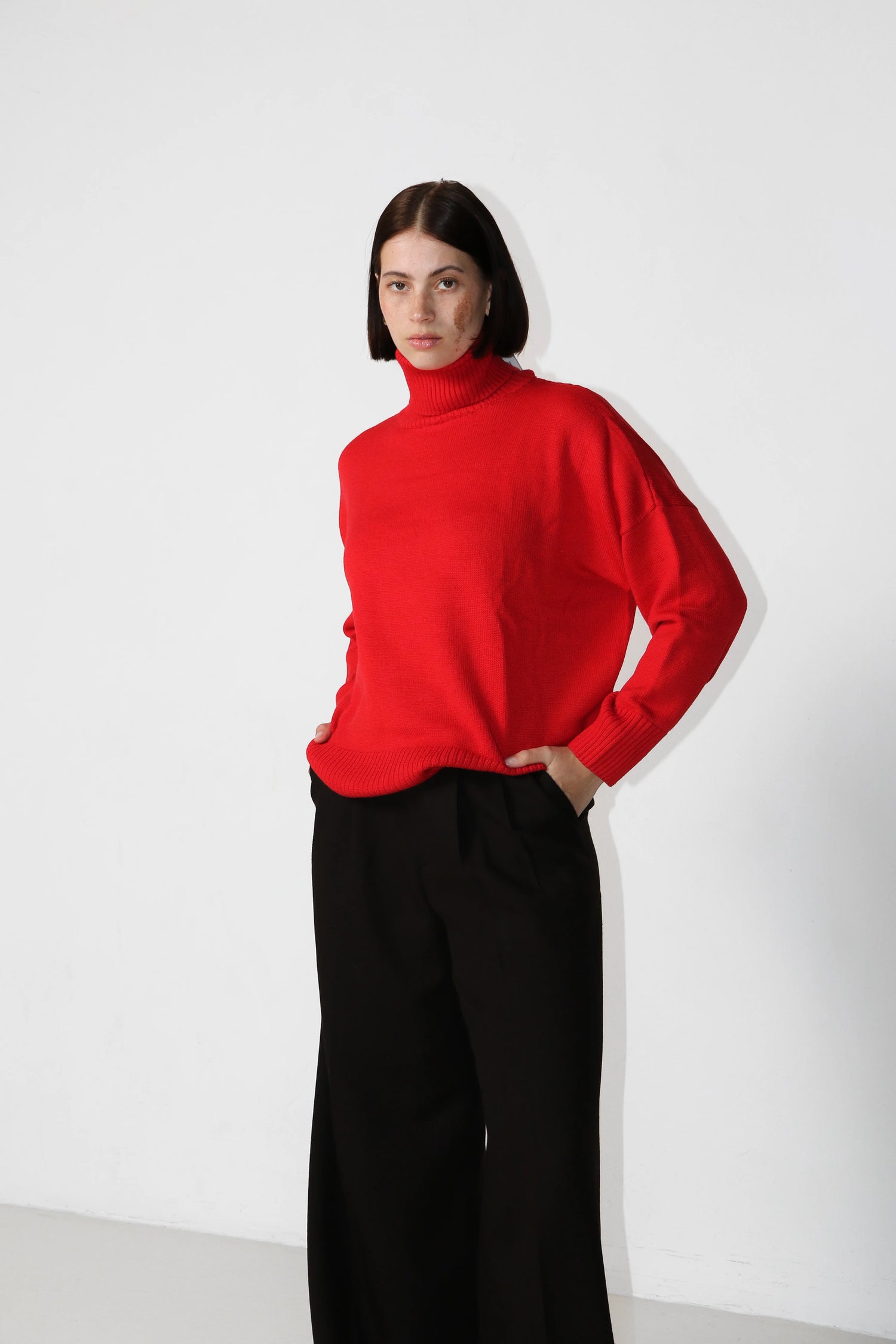 Heavy Roll Neck Red