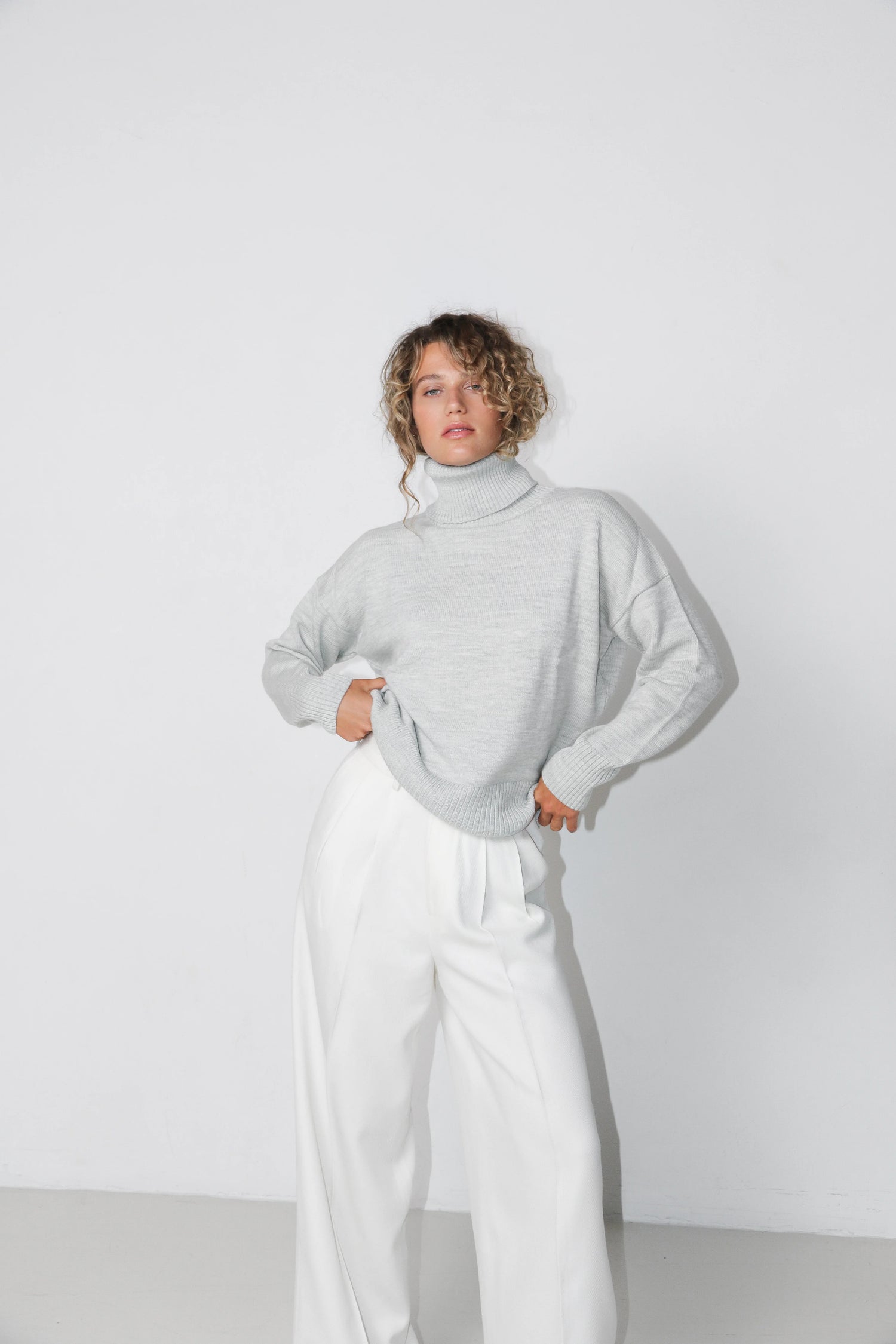 Heavy Roll Neck Grey