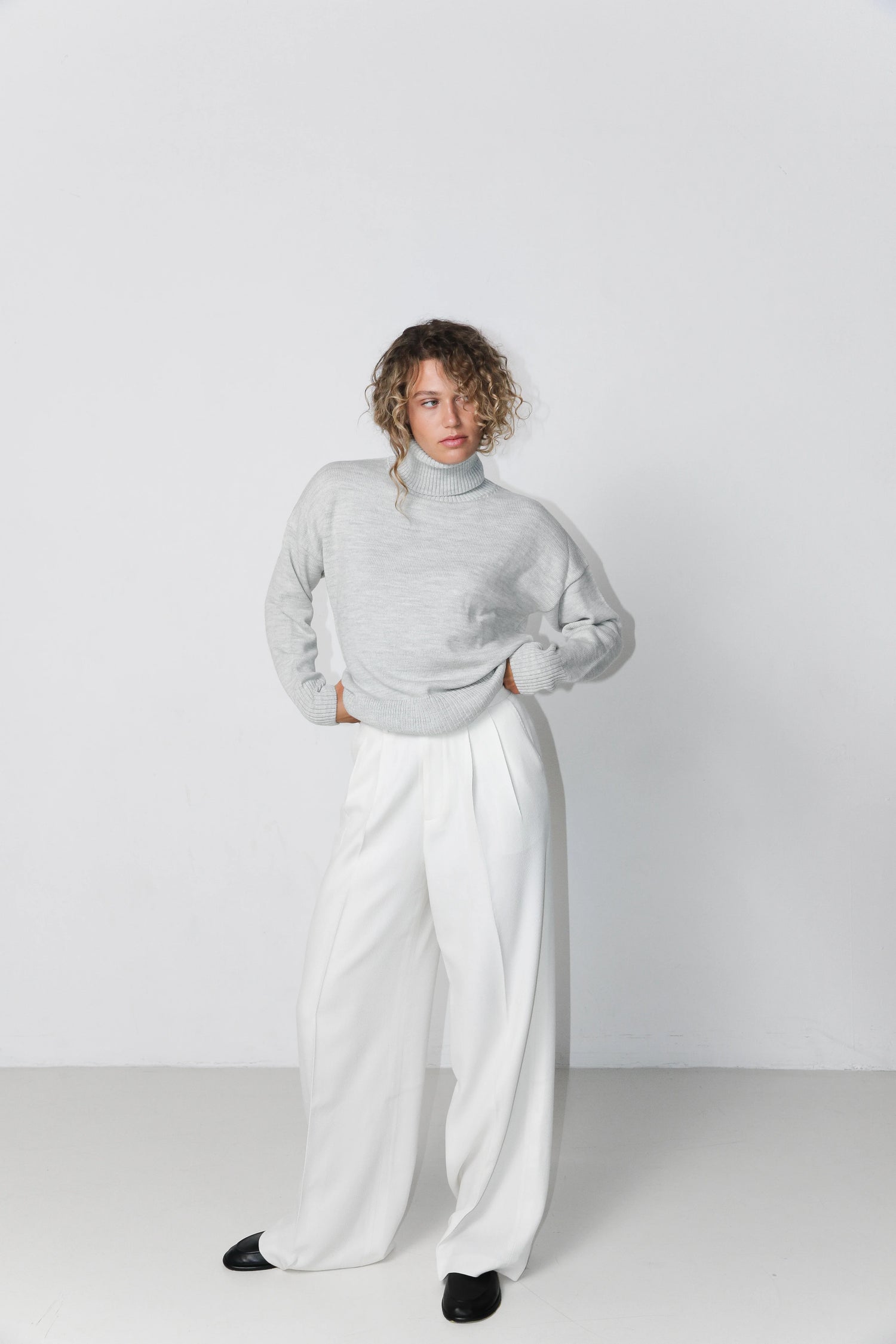 Heavy Roll Neck Grey