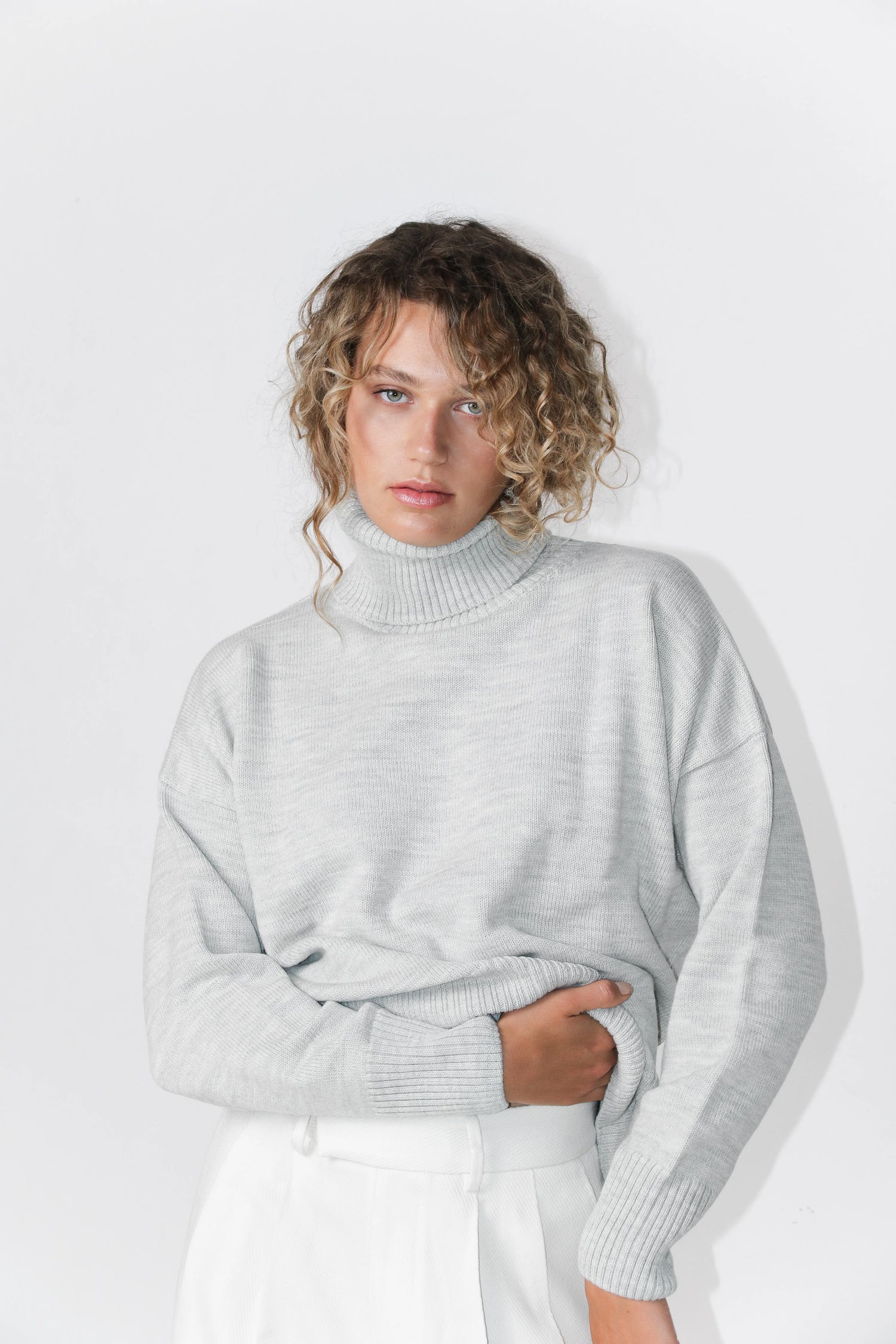 Heavy Roll Neck Grey