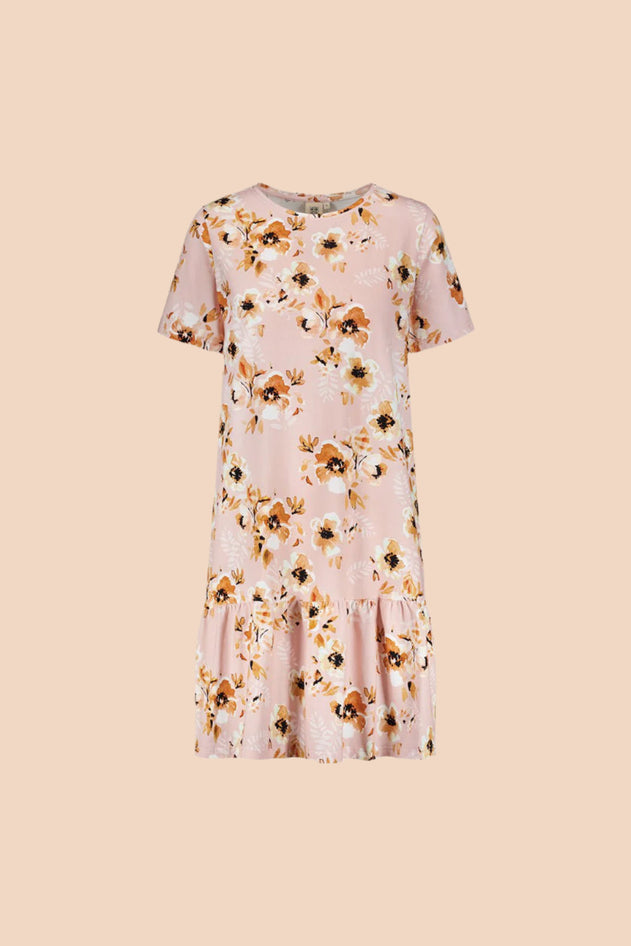 Ruffle T-Shirt Dress Pastel Bouquet