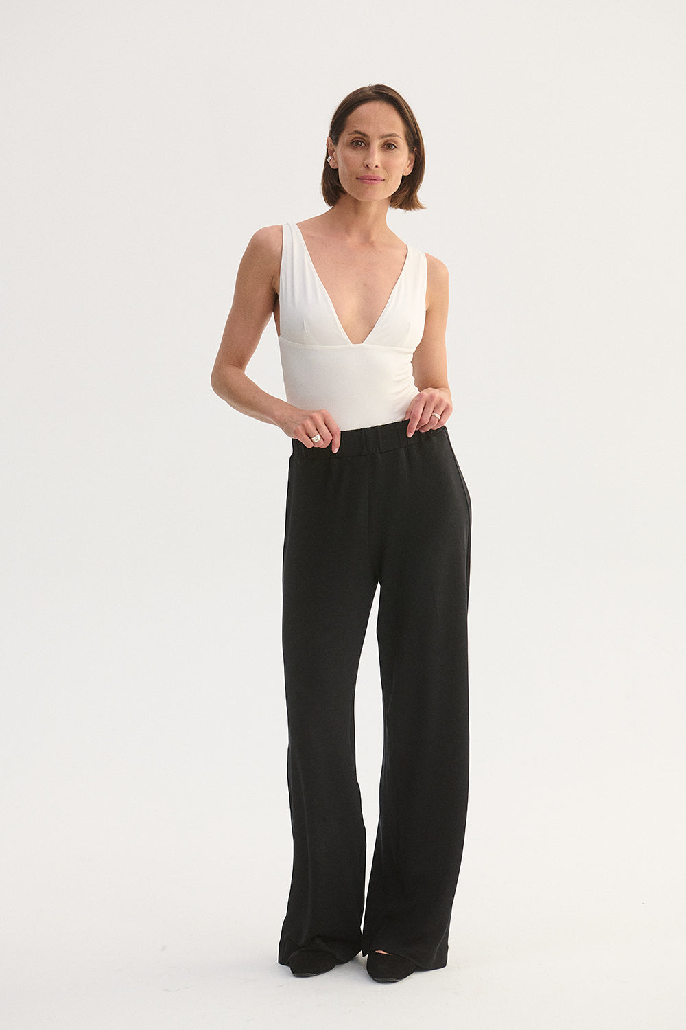 Viscose Wide Strap Bodysuit Ecru